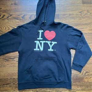 5/$15 MUST BUNDLE Fruit of the loom I heart NY black hooded sweatshirt